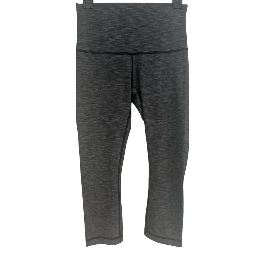 Lululemon Wunder Under Capri Leggings Heathered Gray Space Dye Size 8